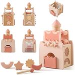 Wooden Baby Activity Cube for Toddlers 1 Year Old,5 in 1 Shape Sorter Abacus Beads Montessori Toys for Baby Girl 6 Months+, Early Educational Learning Toy for Girls 1 Year Up