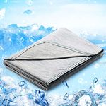 Cooling Blanket,Luxear Breathable Summer Blanket Queen for Hot Sleepers Machine Washable Q-MAX>0.5,Arc-Chill Lightweight Cool Throw Blanket Double Side for Bed,Couch,Camping & Travel (Gray79 x 86")