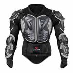 WOSAWE BMX Body Armor Mountain Bike Body Protection Long Sleeve Armored Motorcycle Jacket, Black Medium