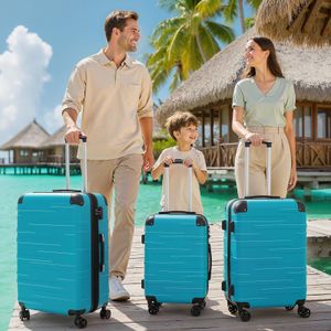 COOLIFE Hard Shell Suitcase, Turquoise, Large