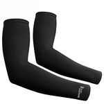 Brisk cycling arm warmer sleeve soft shell thermal Black compression Pair (Black, L/XL)