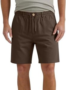 Linen Shorts for Men,Mens Shorts Casual 5 Inch Stretch Waist Button Drawstring Short Pants Breathable Summer Clothes,Summer Outfits,Beach Vacation,Casual Everyday Wear,Golf,Yoga,Office,Work,Walking
