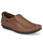 egoss Stretch Premium Genuine Leather Slip On Formal Shoes for Men (Tan-7)-GS-245