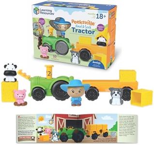 Learning Resources Peeksville Haul & Seek Tractor - Farm Animals, Farm Games, Toddler Sensory Toys, Preschool Activities, Fine Motor Skills