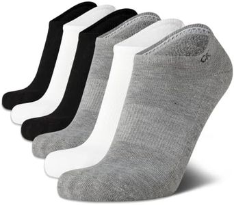 Calvin Klein Men’s No Socks - 6 Pack Soft Cushioned No Show Athletic Socks for Men - Casual Men's Low Cut Socks (7-12), Size 7-12, Size 7-12, Grey/Black/White