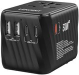 LENCENT Universal Travel Power Adapter, 30W International USB Charger with 3 USB C 2 USB A Fast Charging, Worldwide Plug Adaptor Travel Essentials for AU to US EU UK Ireland Type C/G/A/I Black