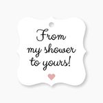 24 - Blush Pink Bridal Shower Favor Tags, Baby Shower Favor Tags, from My Shower to Yours (FS-67-BL)