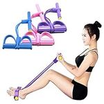 DZOZO Multifunction Resistance Training 4 Tube Home Gym Equipment Ankle Puller Tension Rope Sit-up Bodybuilding Expander Workout Bands for Women/Men