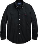 Polo Ralph Lauren Mens Classic Long Sleeve Oxford Shirt, Polo Black With Red Pony., Large