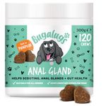 Bugalugs Anal Gland Dog Chews with Pumpkin Powder For Dogs & Probiotics for dogs. Grain free dog treats rich in Quercetin, Bromelain & dog Fibre helps Anal Glands, Scooting + Gut Health -120 chews
