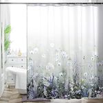 HMS Happy Memories Bohemian Flower Bathroom Curtain Colorful Boho Floral Print Beautiful Bright Polyester Fabric Cloth Shower Curtain for Bathroom Decoration, 72"x72" (Color 1)