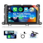 [8 CORE 4G+64G] for Toyota Sienna 2011-2014 Car Radio with Wireless Carplay/Android Auto, 9 Inch Android 13 IPS Touch Screen Car Stereo, Bluetooth, GPS Navi, WiFi, SWC, DSP + HD Backup Camera