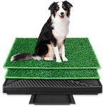 BRIAN & DANY XL Dog Toilet Puppy Pee Training Pad with Two Artificial Grass Mats and Waste Tray for Indoor Outdoor, 76cm x 51cm