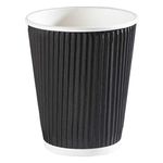 Black Ripple Disposable Paper Coffee Cups 10oz / 280ml - Case of 500 - Takeaway Cups