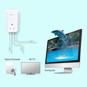 TP-Link AV1300 Powerline Adapter Kit – 3 Gigabit Ports, Passthrough, MIMO