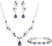 EleQueen Bridal CZ Dangle Drop Earr