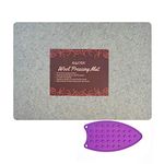 Wool Pressing Mat 24" x 17" for Quilting | 100% Pure New Zealand Wool Mat for Sewing and Ironing | Large Size and Comes with Silicone Iron Pad Included