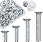 200 Pieces Wall Plate Screws 4 Sizes Electrical Outlet Cover Screws White Screw Covers Outlet Screws Covers with Storage Box for Homes, Offices