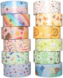 Yubbaex 12 Rolls Spring Gold Washi Tape Set Masking Decorative Tapes