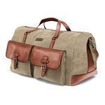 DRAKENSBERG Kimberley Long Weekender, travel bag, hodall, carry-all, canvas leather bag, vintage, explorer,safari, sand brown