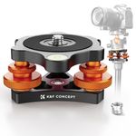 K&F Concept Tripod Head Leveling Base with Bubble, Aluminum Alloy Construction, Camera Levelling Device ±5° Tilt with 3/8 Inch Screw for Macro Panoramic Photography, with a 1/4” to 3/8” Adapter