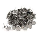 Sydien Flat Head Upholstery Tack Home Furniture Decor Tack Upholstery Nail Pushpin Thumb Tack Silver Tone 100pcs (11mm x 17mm)