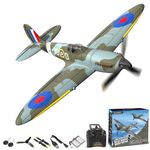VOLANTXRC Remote Control Plane 4-CH RC Spitfire Fighter Radio Controlled Aeroplane Age 14+ for Beginners with Xpilot Stabilization Systemwith, One Key Aerobatic