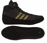 adidas Men's HVC Wrestling Shoe, Black/Charcoal/Metallic Gold, 10.5