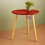 Dream Arts Shoppee Foldable Round Shaped Side Table/Tea Coffee Breakfast Table (Red)