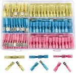 220pcs Wire Spade Connectors Sopoby Waterproof Heat Shrink Fully-Insulated Female Male Spade Terminals Electrical Wire Crimp Connectors Kit