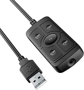 BENGOO USB Sound Card,USB to 3.5mm Jack Audio Adapter 7.1 Channel External Audio Adapter Stereo Sound Card for Gaming Headset Earphone,Speakers, PS4, PC, Laptop, Desktop,Windows, Plug and Play