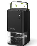 Funme® Dehumidifier 1200ml, Dehumidifiers for Home, Auto Off&7 Colorful LED Light, Peltier Technology Update, Portable and Ultra Quiet, Dehumidifiers for Xmas Gift Bedroom, Bathroom, Wardrobe Black