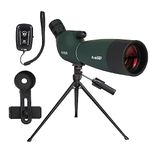 Svbony SV28PLUS Spotting Scope for Target Shooting, 25-75x70mm BAK4 A5 Wine Red FMC Coating Lens, Spotting Scopes with Digiscoping Adapter Tripod Bag, for Birdwatching Wildlife Archery Astronomy