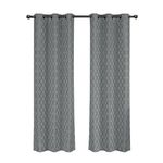 Royal Tradition Willow 84-Inch Wide x 63-Inch Long, Jacquard Thermal Insulated Set of 2 Blackout Curtains, Grey