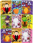 42 Sheets Halloween Party Games Stickers for Kids Make Your Own Halloween Stickers, Kids Halloween Activities Stickers Pumpkin Mummie Zombie Witche Monster Vampire for Kids Halloween Party Favors