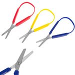 Adaptive Loop Scissors for Kids,3 Pack Colorful Mini Loop Scissors,Self-Opening Scissors Adaptive Cutting Scissors for Children and Adults Special Needs