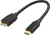 CableCreation USB3.1 Micro B to USB C Cable 0.3m, Short USB C Hard Drive Cable 10Gbps,USB Type C Hard Drive Cable Works with MacBook Pro Galaxy S5 My Passport Elements Black