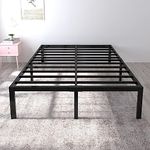 yookare 18 Inch Tall 3500lbs Heavy Duty Bed Frame Metal Platform /Maximum Storage/Mattress Foundation/Steel Slats Support/Noise Free/Box Spring Replacement,Queen