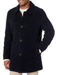 Cole Haan Men's Wool Plush Car Coat, Navy, L