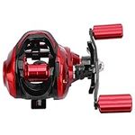 18+1 Bearing Baitcasting Fishing Reel with Dual Brake System, 6 Gear Centrifugal Magnetic Brake, 8kg Braking Force Fishing Wheel for Beginners, Metal 7.2:1 Speed Ratio (Right Hand)