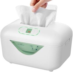 Ainclte Baby Wipe Warmer, Protable Wipes Warmer Dispenser for Newborns with 4000mAh Battery 4-Temp Fast Heating Colored Night Light Large Capacity Indoor/Outdoor Nursery Essentials