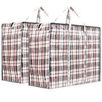 Laundry Bag Heavy Duty Storage Bags Reusable Strong Clothes Storage Bags Zip Nylon Large Boxes for Moving House Clothing & Wardrobe Storage (Pack of 2)