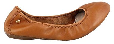 Hush Puppies womens Chaste Ballet Flat, Cognac, 7 Narrow US
