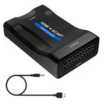 HDMI to SCART Converter Adaptor, Convert digital 1080P HDMI video and audio signal to analog SCART CVBS signal, Support PAL/NTSC Formats