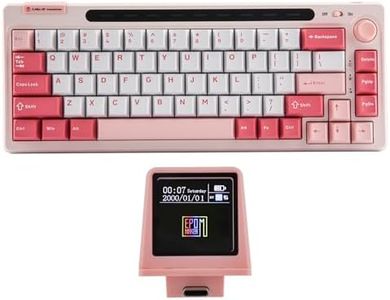 EPOMAKER RT65 Wireless Gaming Keyboard, Tri-Mode 65% Mechanical Keyboard, Hot-swap Creamy Custom Keyboard, with Mini Display and Joystick, RGB Backlit, NKRO (Pink, Wisteria Linear Switch)