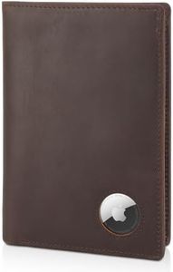 Polare Functional RFID Blocking Leather Passport Holder Travel Bifold Wallet For Men (Dark Brown with AirTag Slot)