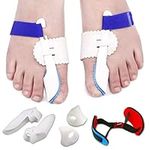 Bunion Corrector, Bunion Splints and Bunion Relief Pads with Toe Separators for Hallux Valgus, Big Toe Joint,Adjustable Velcro Bunion Splint Protector Sleeves kit(Women and Men,7 pcs)