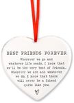 Best Friends Gifts for Women Men Friends Ornament Gifts for Best Friend Christmas Birthday Gifts for Women Men BFF Bestie Friendship Ornament for Best Friends Forever Heart Ornaments Keepsake Sign