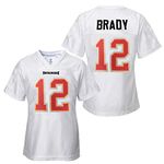 Tom Brady Tampa Bay Buccaneers #12 Youth Girls Sizes 7-16 Player Name & Number Jersey White (Girls Medium 10/12)