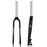 ZTZ 1-1/8" 26/27.5/29" Aluminum Alloy Rigid Disc Brake MTB Fork, 28.6mm Threadless Straight Tube Superlight Mountain Bike Front Forks (Black, 26 inch)